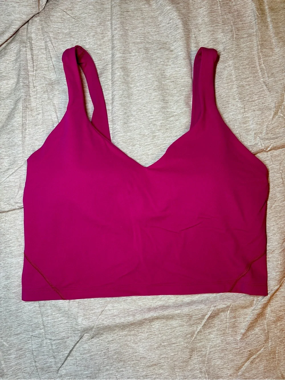 Lululemon Align Tank Top Wild Berry Magenta Pink 12 Nulu Built In Bra Crop Gym